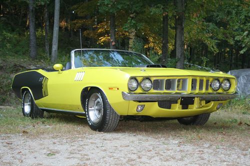 1971 plymouth cuda convertible original curious yellow 340 4spd numbers match