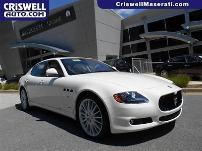 Maserati quattroporte s cpo certified ferrari v8 loaded low miles white nav