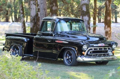 1957 chevy custom modified black show pickup! finished july 2013.