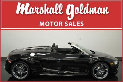 2011 audi r8 5.2 v10 spyder phantom black pearl leather nav ami b&amp;o  5500 miles