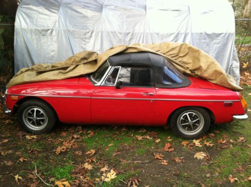 1974 mgb convertible, manual w overdrive, light project car, no reserve! mg