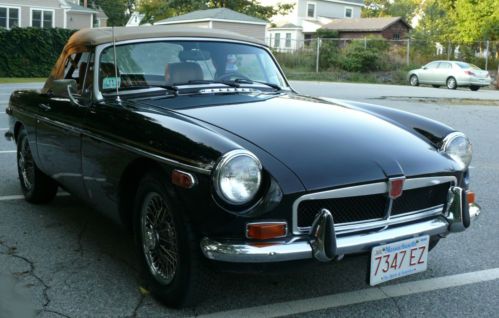 1973 mgb roadster convertible chrome bumpers great driver