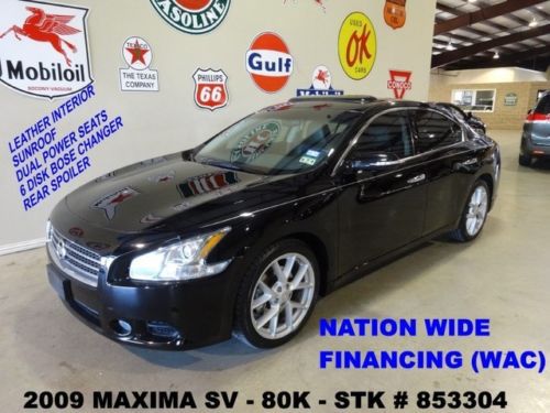 2009 maxima sv,v6,sunroof,leather,bose,6 disk cd,19in wheels,80k,we finance!!