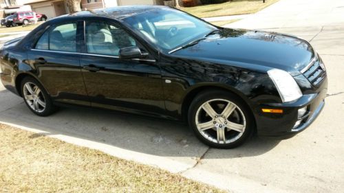 2005 cadillac sts base sedan 4-door 4.6l black with tan leather