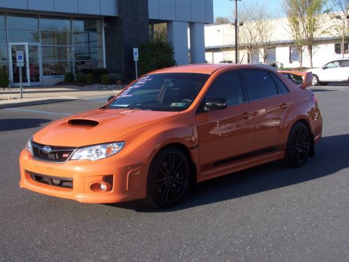 &#039;13 subaru wrx sti, tangerine orange, awd, 1 of 100 made, pw, pl, keyless entry